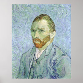 Póster Autorretrato en azul de Vincent van Gogh