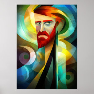 Póster Autorretrato - Obra Maestra Cubista Inspirada