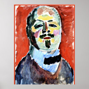 Póster Autorretrato, pintura de Alexi Jawlensky, 1905
