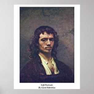 Póster Autorretrato. Por Carel Fabritius