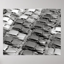 Póster Autos en Chicago, 1941. Foto de cosecha de vintage