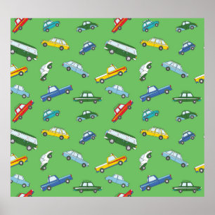 Póster Autos retro: Patrón de mano delgada
