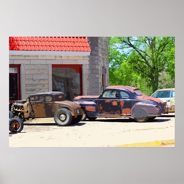 Póster Autos usados realmente viejos (Frente)