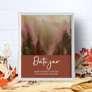 Póster Autum Bosque citas ideas nocturnas Cita de novias