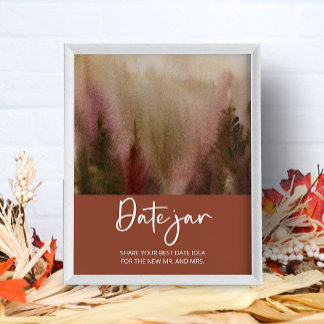 Póster Autum Bosque citas ideas nocturnas Cita de novias