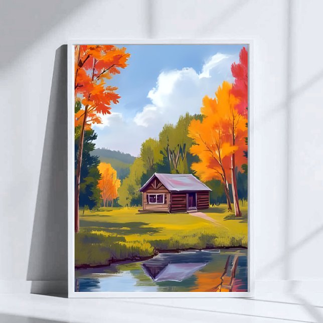 Póster Autumn Abode Lakeside Cottage (Subido por el creador)