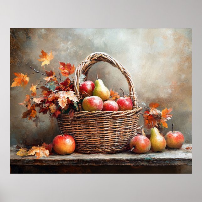 Póster Autumn Basket of Fruits (Frente)