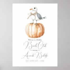 Póster Autumn Beach Club Welcome Sign - Coastal Chic Fall