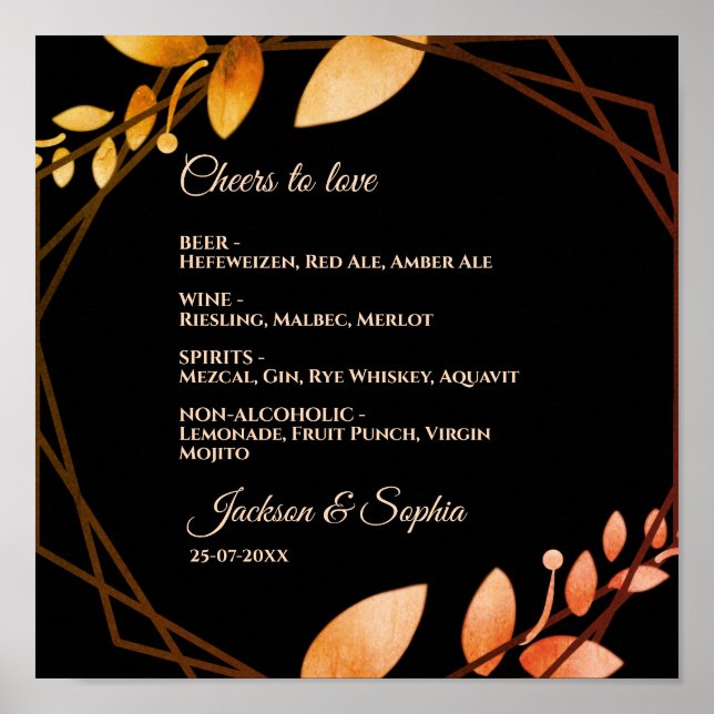 Póster Autumn boho Moderno Sencillo botánico elegante (Frente)