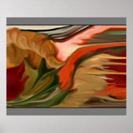 Póster Autumn Cornucopia Abstract Art Rótulo Iluminado