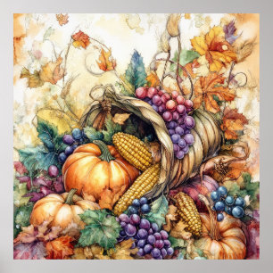 Póster Autumn Cornucopia Art Poster