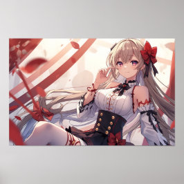 Póster Autumn Elegance in Red and Black