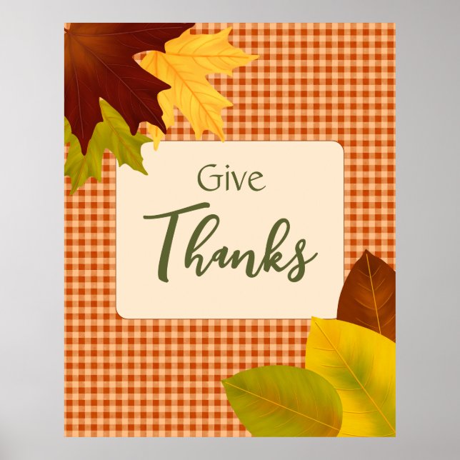 Póster Autumn Gingham Poster de Acción de Gracias (Frente)