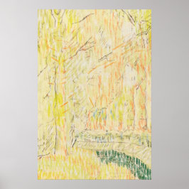 Póster Autumn Leaves Landscape Sketch Art