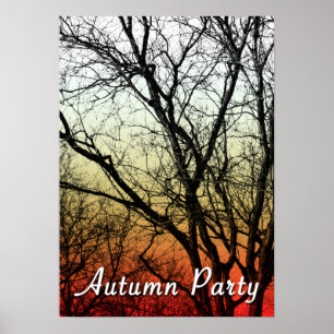 Póster autumn party : ghost tree