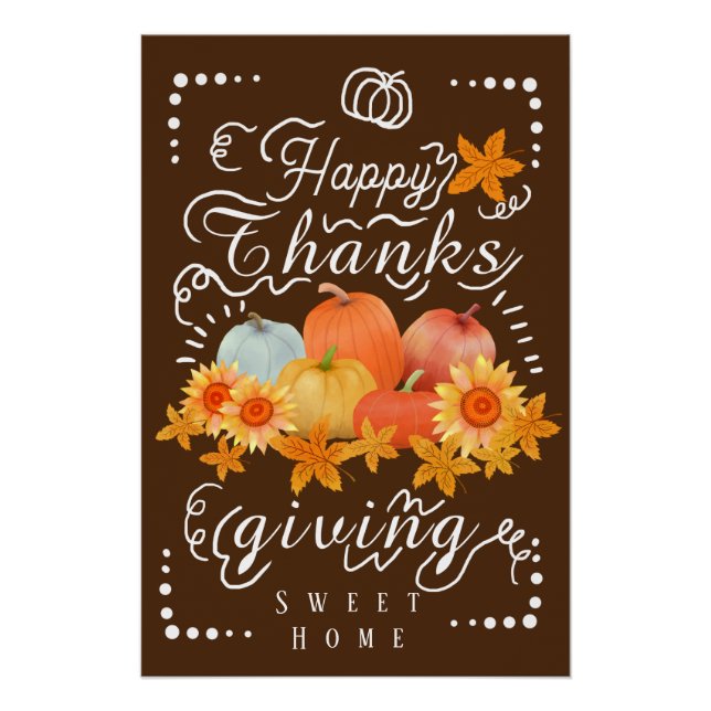 Póster Autumn Pumpkin Brown (Anverso)