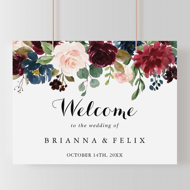 Póster Autumn Rustic Calligraphy Wedding Welcome Sign (Subido por el creador)