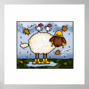 Póster autumn sheep poster
