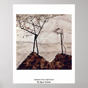 Póster Autumn Sun And Trees By Egon Schiele