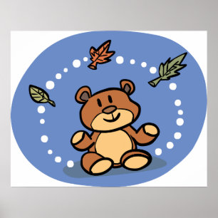 Póster Autumn Teddy Bear