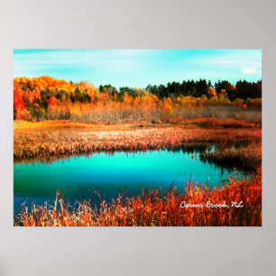 Póster Autumn Trees and Marshland Newfoundland Canada