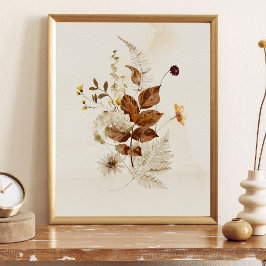 Póster Autumn Watercolor Floral