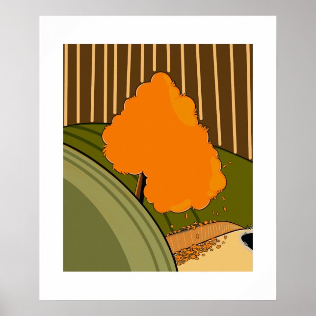 Póster Autumn Whisper –Minimal Seasonal Poster by Sklines (Frente)