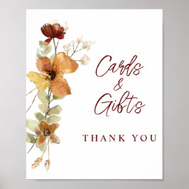 Póster Autumn Wildflowers Cards Gifts Boda Poster