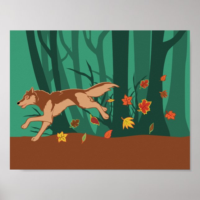 Póster Autumn Wolf (Frente)