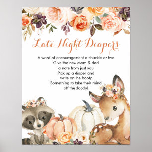 Póster Autumn Woodland Chica Game Late Night Diaper
