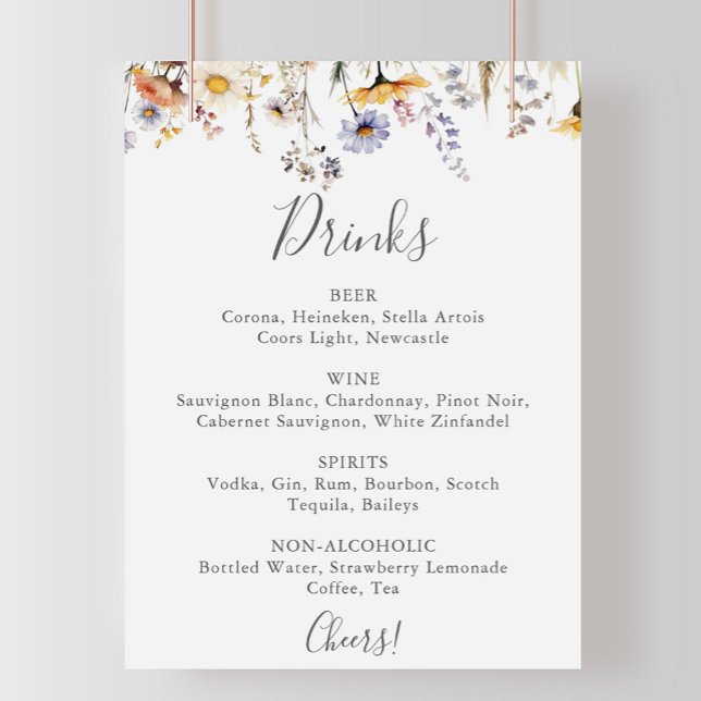 Póster Autumshine Boda de flores silvestres menú de bebid (Subido por el creador)