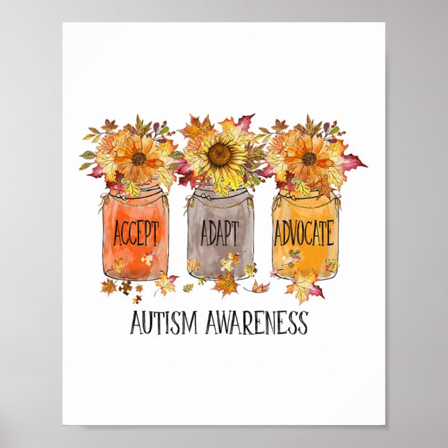 Póster Autumt Autism Awareness Accept Adapt Advocate Flow (Frente)