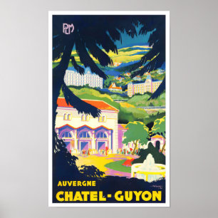 Póster Auvergne France vintage Poster