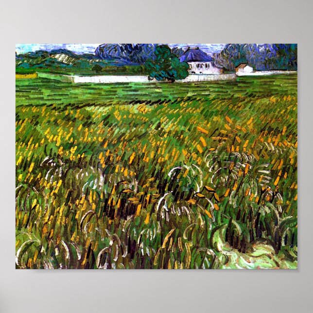 Póster Auvers de campo de trigo, Bella Artes Van Gogh de  (Frente)