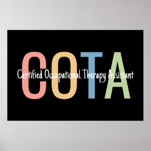 Póster Auxiliar certificado de terapia ocupacional OTA
