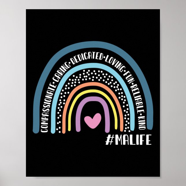 Póster Auxiliar Médico Compasivo Cuidados Dedicados (Frente)