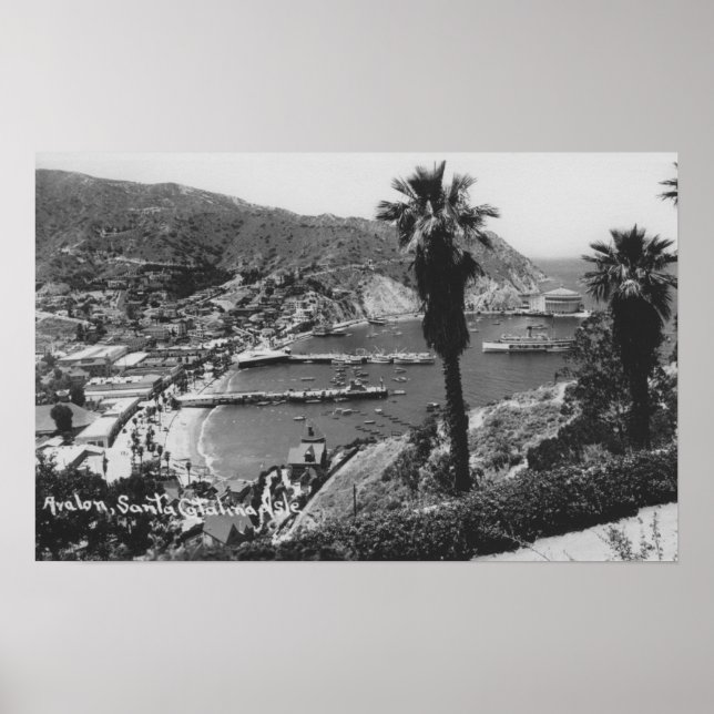 Póster Avalon, CA Isla Santa Catalina Vista del puerto (Frente)