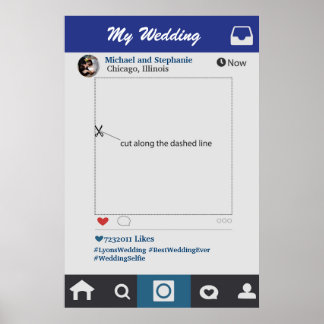 Póster Avance del marco de la foto del Boda de Instagram