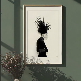 Póster Avant-Garde Silhouette: Retrato de Elegancia Oscur