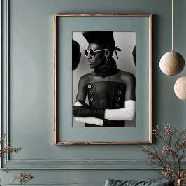 Póster Avant-Garde Vision: Audaz Moda Monocroma