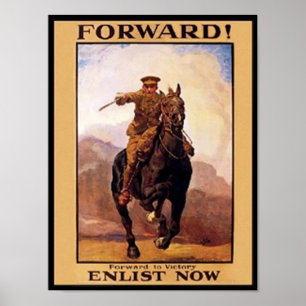 Póster Avanzar de vintage, inscribir ahora Poster