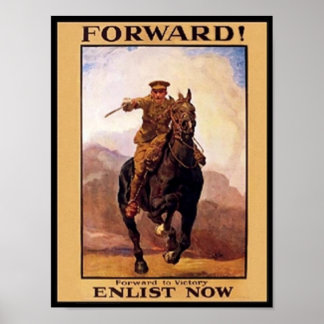 Póster Avanzar de vintage, inscribir ahora Poster