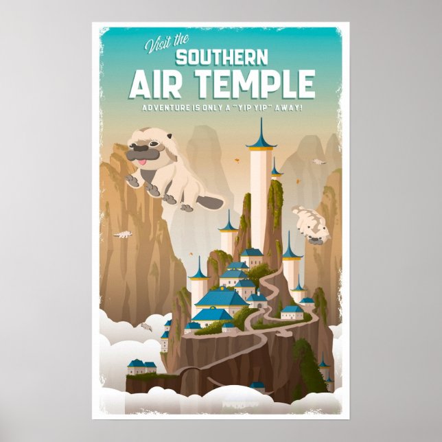 Póster Avatar - Visita el Templo del Aire del Sur (Frente)