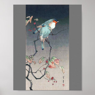 Póster Ave azul de noche, Watanabe Seitei