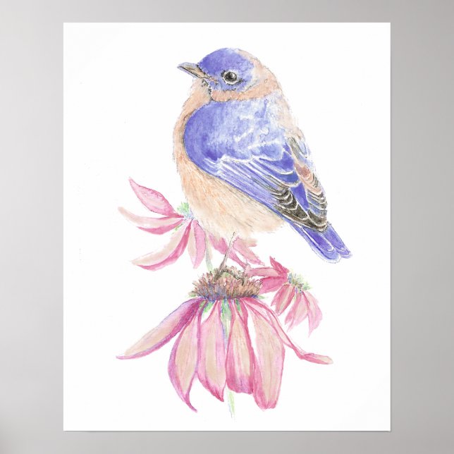 Póster Ave azul del jardín azul del este (Frente)