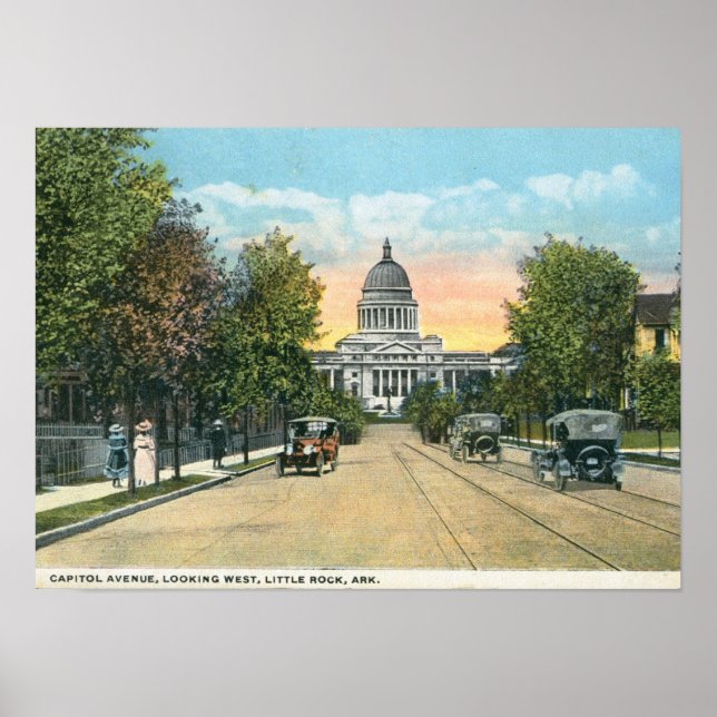 Póster Ave Capitol, Little Rock, AR Vintage (Frente)