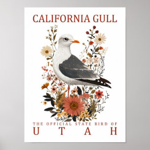 Póster Ave de Gull de California en Utah Travel