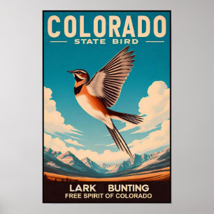 Póster Ave del Estado de Colorado - Vintage de Bunting La