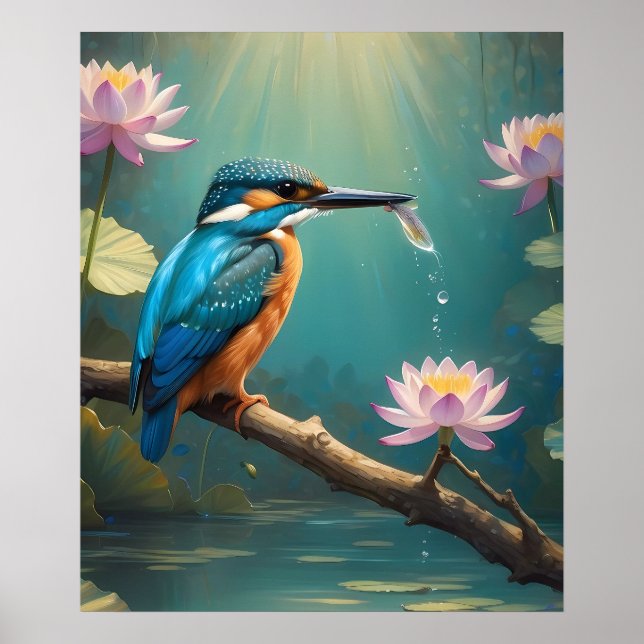 Póster Ave elegante de Kingfisher (Frente)