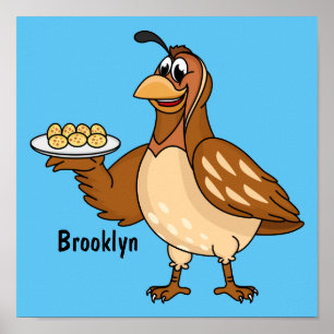 Póster Ave feliz con personalizado de huevos